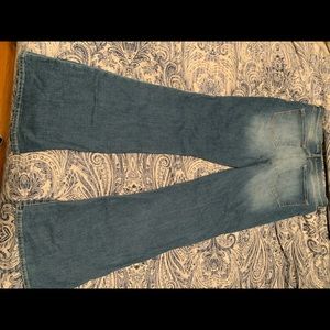 High waist bell flare jean